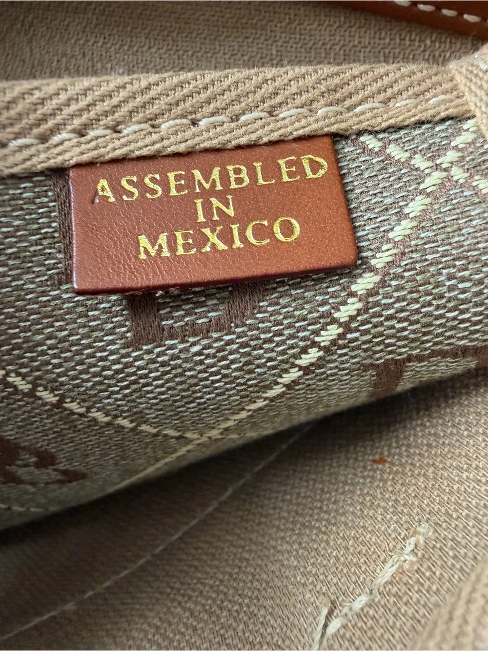 Dooney‎ and Bourke Signature Canvas Monogram Tote Brown Tan